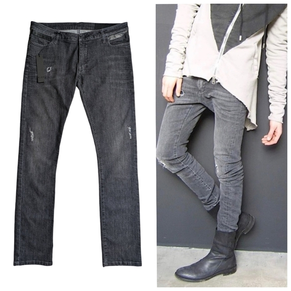 Stylish Charcoal Skinny Jeans for Men - Picture 1 of 13